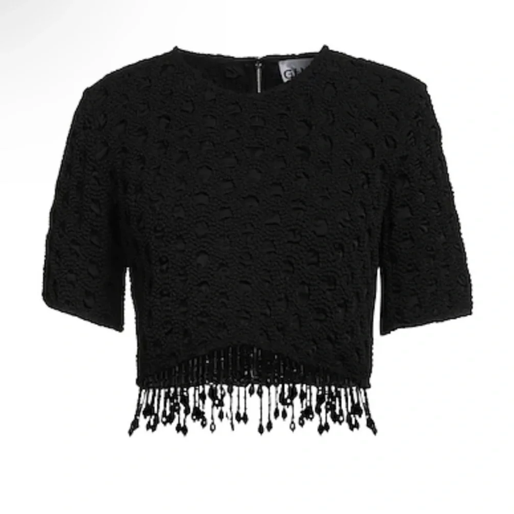 GANNI Black Smocked Top with beads - Picture 2 of 7